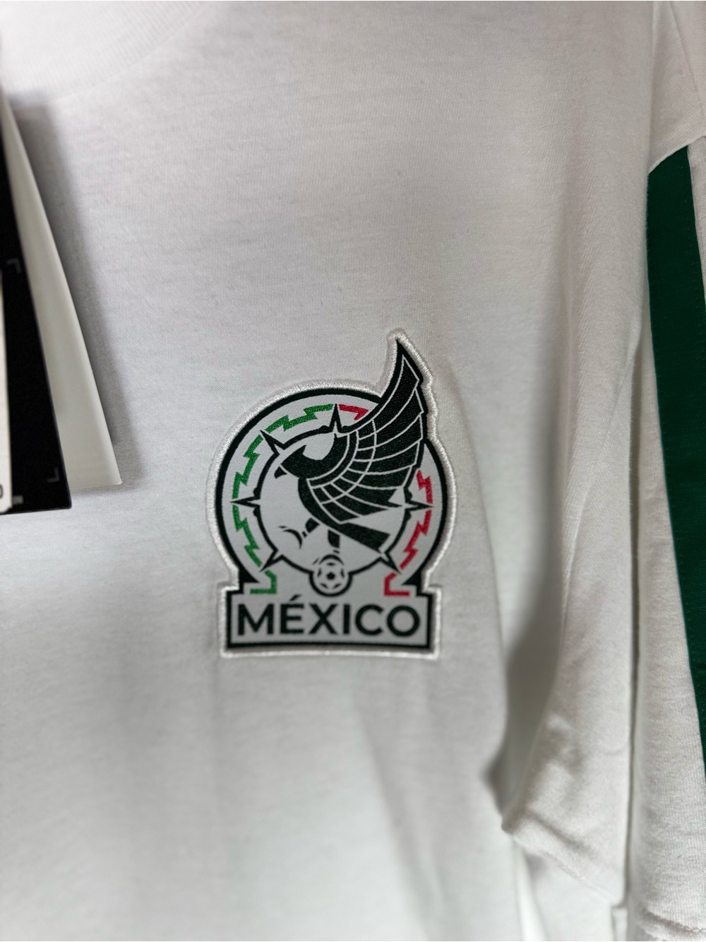 adidas White Soccer Jersey with Green Accents and Mexico Crest - Picture 3 of 5